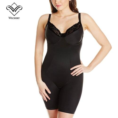 Wechery Sexy Lace V Neck Body Shaper Dresses Control Slips Butt lifter Waist Trainer Corset Slimming Dress Backless Women shaper