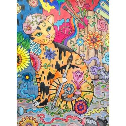 Colorful cat The wooden puzzle 1000 pieces ersion paper jigsaw puzzle white card adult childrens educational toys