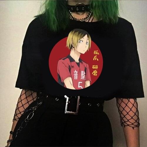 Summer Loose Men/Women T Shirt Anime Haikyuu Short Sleeve Kenma Kozume Print Anime Tshirt Japanese Summer T-Shirt Tops Tee Shirt