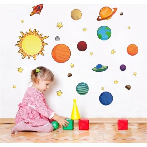 Fashion Solar Nursery Baby Removable Decor Wall Planets Art Kids System Sticker Decal