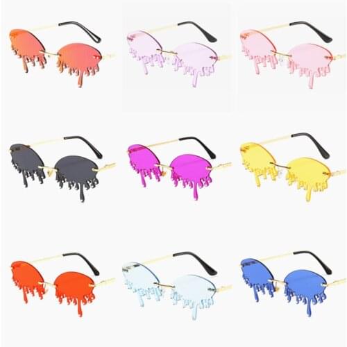 Fashion Exaggeration Tears Sunglasses Rimless Unisex Sun Glasses Funny Eyeglasses Masquerade Party Halloween Spectacles A