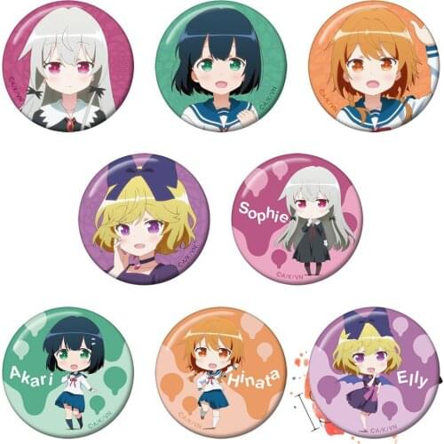 Ms.Vampire who lives in my neighbourhood Anime Badge Tonari no Kyuuketsuki-san Sophie Akari Elly Hinata Metal Badge Brooch Pins