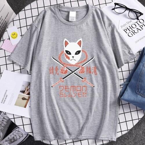 Demon Slayer -Sabito Printing Man T Shirts Vintage Comfortable Clothes Oversized O-Neck Mens T-Shirt Regular Sleeve T-Shirts