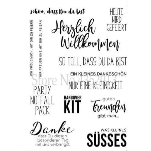 German letter Transparent Clear Silicone Stamp Seal for DIY Scrapbooking photo Album Decorative Clear Stamp Sheets X0304