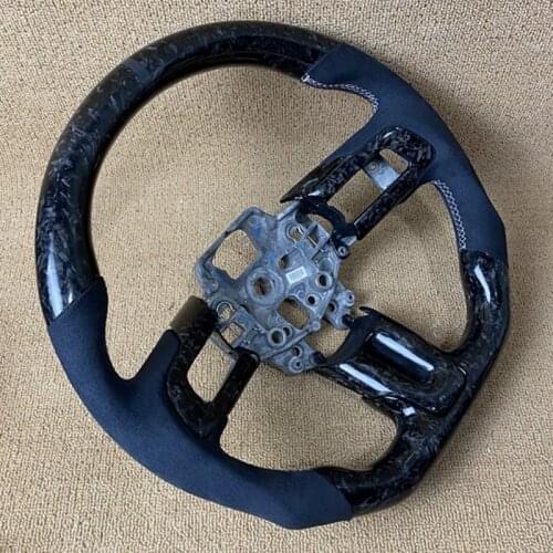 Cuatomized Real Carbon Fiber Sports Steering Wheel Perforated Leather for Ford Mustang 2010-2021