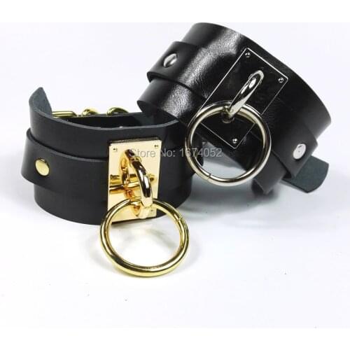 Women Men 100% Handmade Oversized REAL Leather Collar Choker Fetish O Round Collars Gold Bondage BDSM Harness Necklace