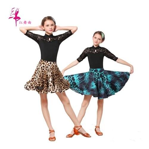 Girls Latin Dancing Dress Female Dance Practice Costumes Kids Salsa Dance Dress Competition Dresses Salsa Dance Dress D-0712
