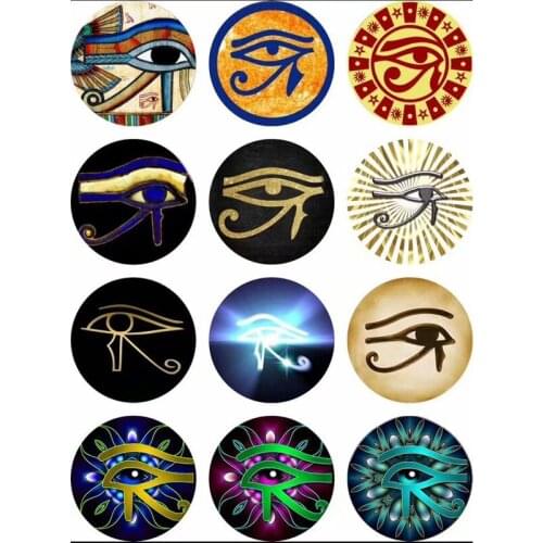 50PCS Mixed 18MM Eye Of Horus Snap Button Jewelry Charm Fit For DIY Snap Accessories Jewelry