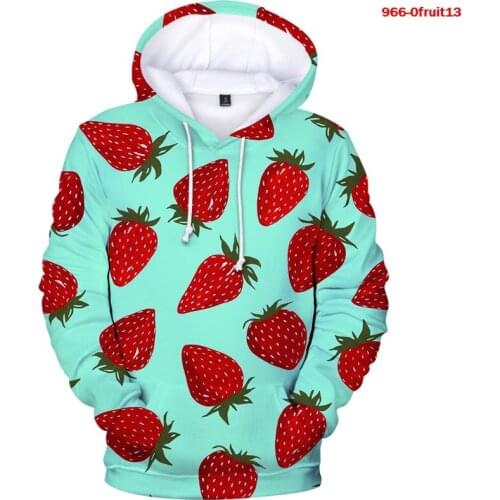 3D Print Funny Fruits Hoodie for Boys Grape Sweatshirt Strawberry Pineapple Pullover Spring Winter Streetwear Sudaderas Hombre