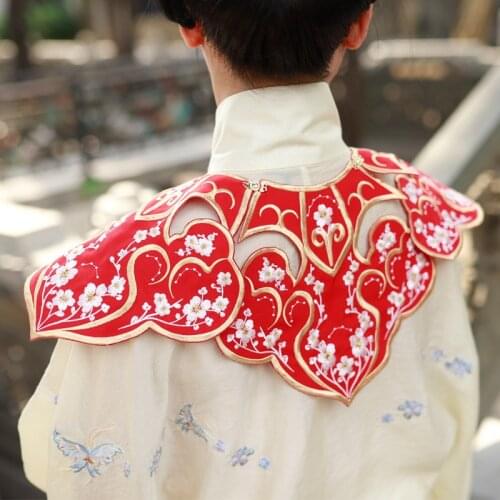 Traditional Chinese Style Neckwear Ancient Embroidery Hanfu Scarf Shawl Women Oriental Fashion Retro Collar Princess Accessories
