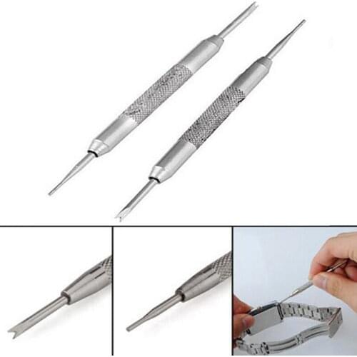 1pc Metal Bracelet Multifunctional Watch Band Opener Strap Replace Spring Bar Connecting Pin Remover Tool Repair Tools Silver
