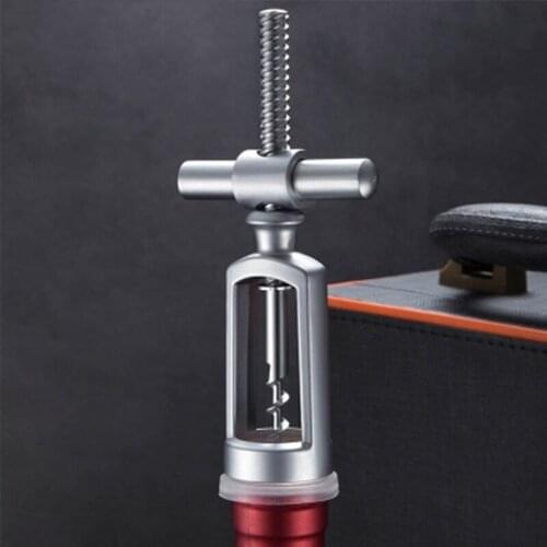 1PCS Wine Corkscrew Portable Cross Lock Cork Puller Zinc Alloy Wine Cork Opener Household Simple Wine Cork Remover Kitchen Drink