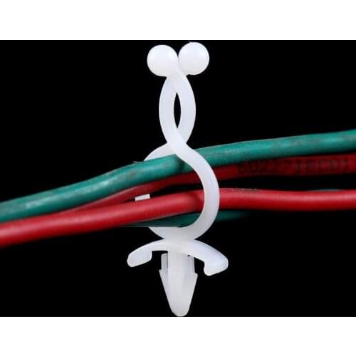 100pcs 10mm Plastic cable storage clip clamp wire protection cord management organizer Garden Plant Support Clips fixing holder