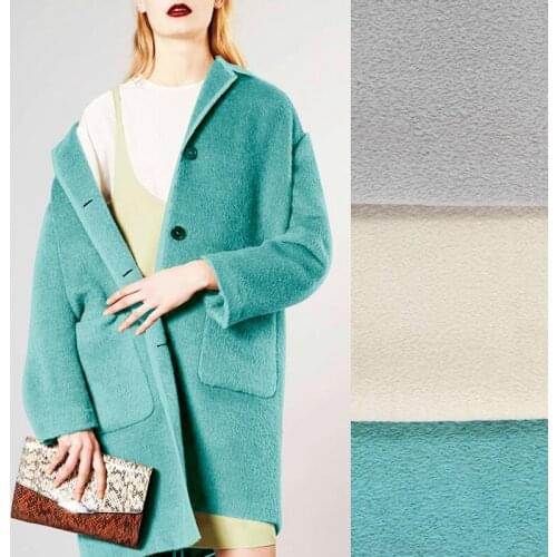 150CM Wide 700G/M Weight Thick Blue White Gray Wool Cashmere Fabric for Autumn Winter Jacket Overcoat J087