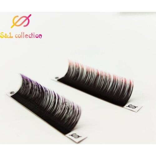 16Rows 0.07mm Thickness Silk Volume Ombre Multi Color Eyelash Extension Natural and Soft Eyelash Extension Makeup Tools