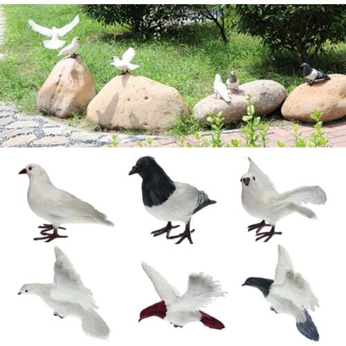 1x Fake Artificial Feathered Pigeon Decoy Realistic Bird Garden Decor