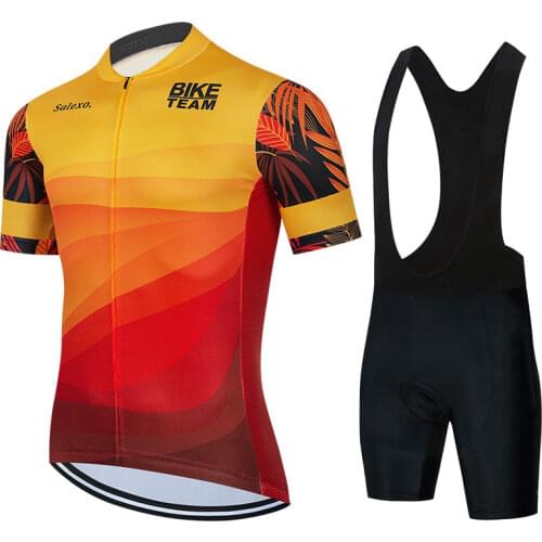 2021 Pro Team Triathlon Summer Short Sleeve Men Cycling Clothing MTB Ropa Ciclismo Racing Sport Cycling Bib Pants Bike Clothings