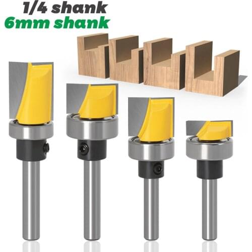 3PC/Set 1/4" 6.35MM 6MM Shank Milling Cutter Wood Carving 5 Bit Pattern/Template Woodworking cutter Tenon Cutter for Woodworking
