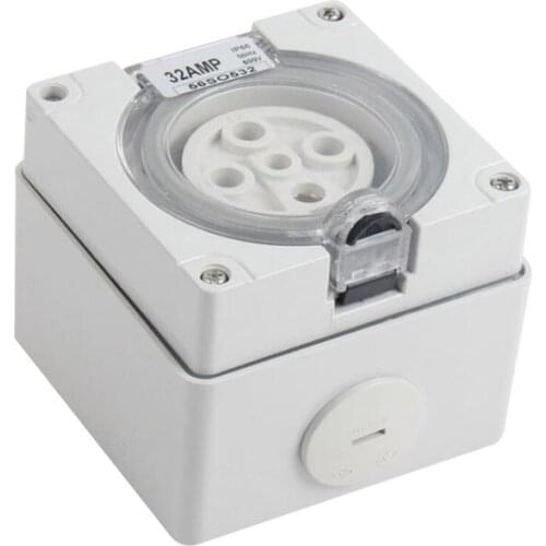 5Pin Connector Female Socket IP66 Outdoor Waterproof Charging Power Socket Outlet 32A 500V Charging Socket