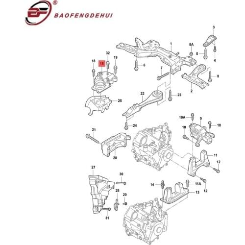 Car Engine Support Mounts Front 6RD199262C For Volkswagen
