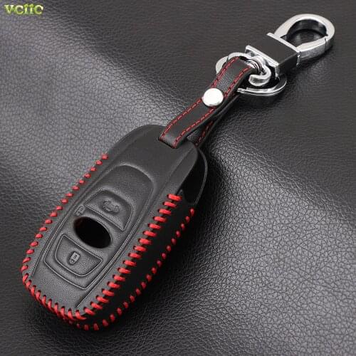 VCiiC Car Styling Car keychain ,Black Leather Car Key Case Cover Fit For Subaru XV BRZ Forester Legacy Outback key holder