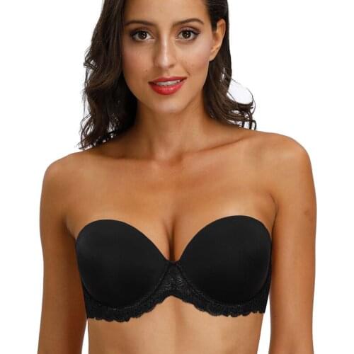 New Sexy Deep B C DD DDD E F G Cup Strapless Bras For Women Unlined Push Up Lingerie Bra Plunge Intimates Underwear Anti-slip