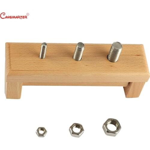 Wooden Montessori Toys Beech Wood Base Nut Screw Exercises Baby Sensorial Game Educational Toy Boy Girl 3 Years Toddler