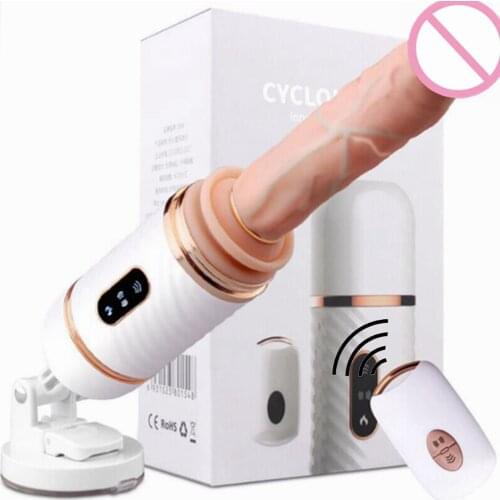 Auto-scaling Dildo Vibrator Warm up Wireless Remote Control Sex Automatic Female Masturbator For women Sex Machine with Dildos