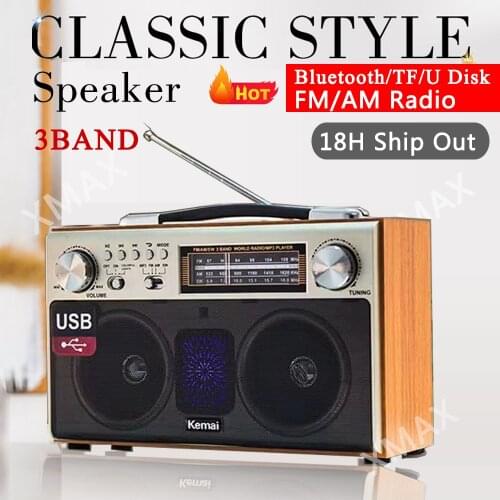 Wood Retro Wireless Bluetooth Speaker High Quality Portable Home Three Stage FM Radio Subwoofer Mobile Phone Card Audio