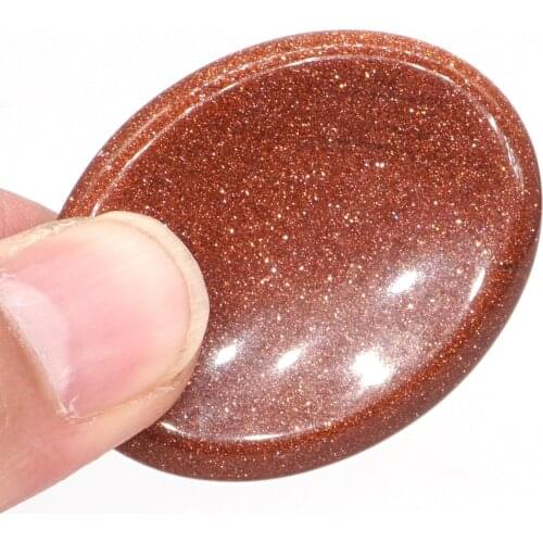 1.7" Worry Stone Red Glodstone Sand Oval Pocket Crystal Reiki Healing Meditation Finger Massage Energy Stone