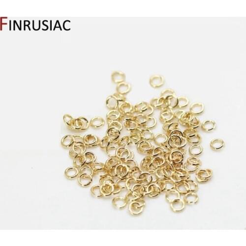 200pcs/bag 14k real gold plated brass metal Open Jump Rings for jewelry making diy jewellery connector ring 2.6/3/3.5/4mm