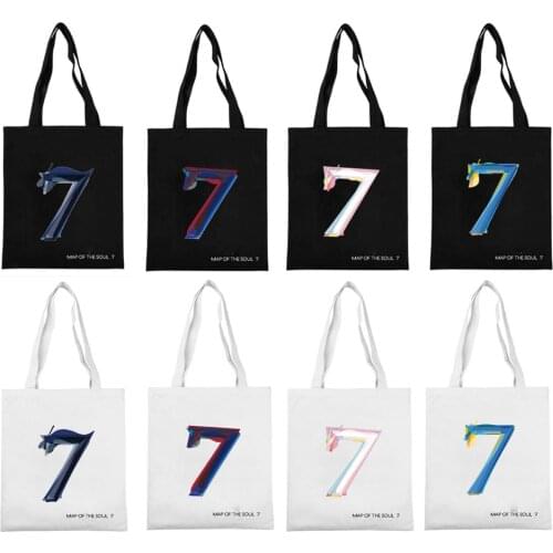 KPOP Bangtan Boys Album MAP OF THE SOUL : 7 Shopping Bag Anime Canvas Bag Package Unisex Should Bags For Men And Women