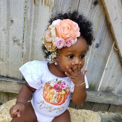 Beautiful Artificial Floral Headband Kids Lace Flower Nylon Head Bands For Newborn Elastic Hair Band Headwear Hair Accessories