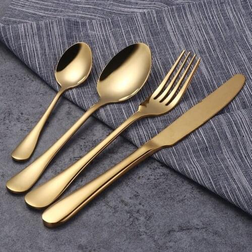 Colorful Dinnerware Set Stainless Steel Cutlery Set 24pcs Silverware Kitchen Tableware Knife Fork Spoon Dinner Kit Mirror Polish