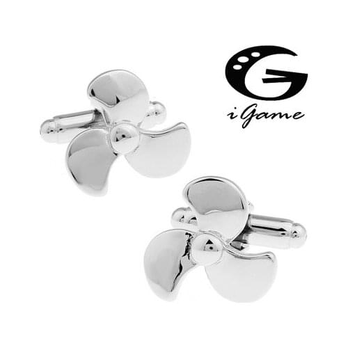 Men Gift Fan Wholesale Silver Colour Copper Material Novelty Propeller Style Business Suit Accessaries Cuff Links