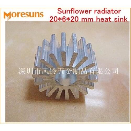 Fast Free Ship 100pcs/lot New lamp accessories light fittings two holes Sunflower radiator 20*6*20 mm heat sink