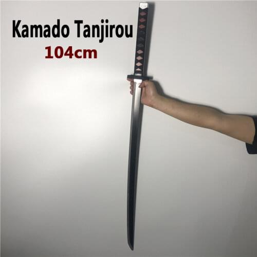 1:1 Kamado Tanjirou Sowrd 104cm Demon Slayer Cosplay Sword Anime Ninja Knife Kimetsu no Yaiba Sword Weapon PU Prop Model