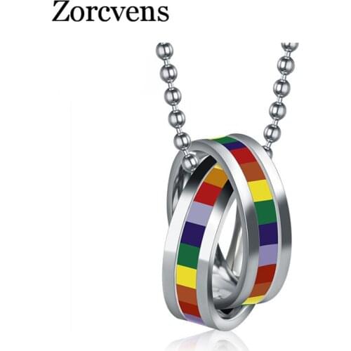 Wholesale Fashion New Rainbow Necklaces & Pendants Stainless Steel Rainbow Gay Pride Jewelry High Quality