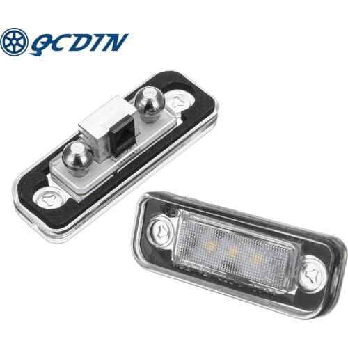 QCDIN for Mercedes Benz LED Canbus Car License Plate Lights 3 SMD 6000K White for Benz W211 W203 C219 R171