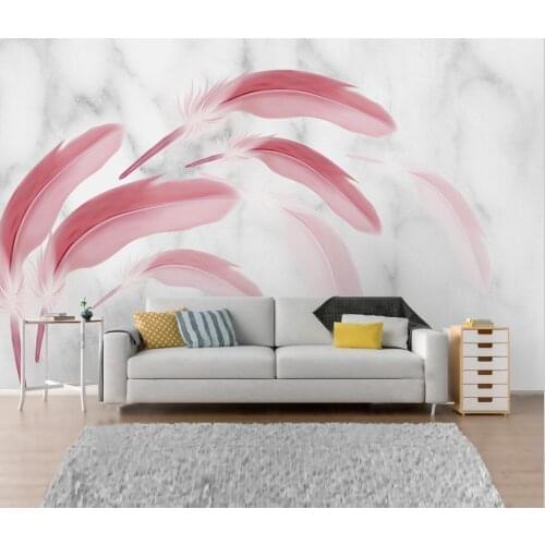 Custom wallpaper 3D realistic mural High quality red feather TV background wall living room bedroom decorative 3d wallpaper
