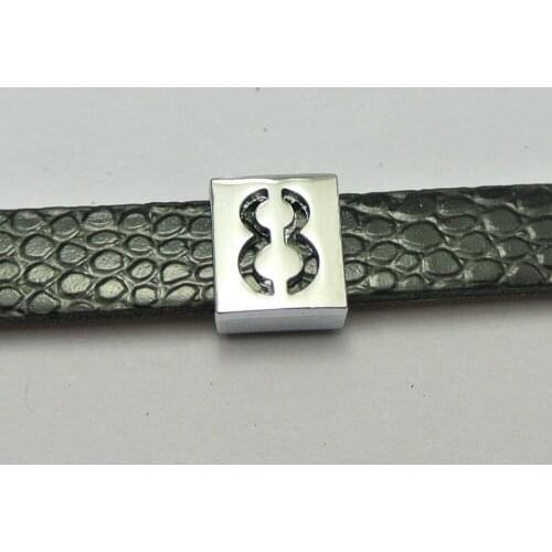 20 Alloy Carved Number "8" Slide Charm Fit 8mm Wristbands Belt Pet Collar