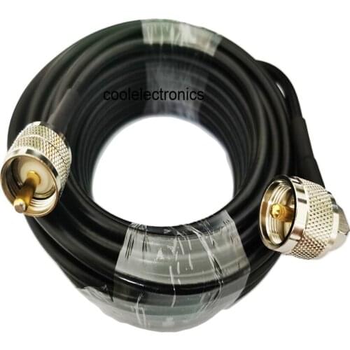 RG58 UHF PL259 male Straight to UHF male Right Angle connector RF Coax Ham Radio Cable 50ohm 50cm 1/2/3/5/10/15/20/30m