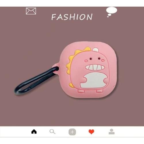 Cute Dinosaur Dust-proof Protective Cover Silicone Case for S-AMSUNG Galaxy-Buds Pro/Live Wireless Earphone
