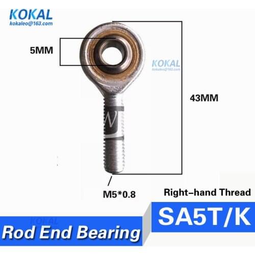 [SA5T/K] high quality fish eye right-hand male thread inner 5mm metric rod ends joint bearing SA5T/K POSA5 SAKB-5F rod ends