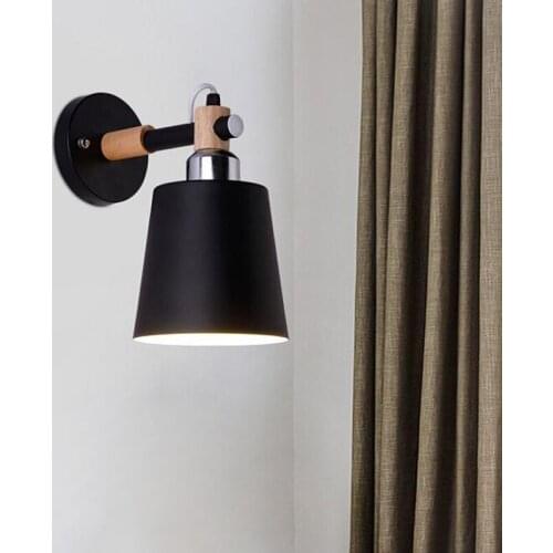 Nordic modern wood wall light fashion wall sconce bra lanttern foyer living room bedroom bedside aisle stair corridor light lamp