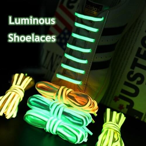 1 Pair Super Luminous Shoelaces AF1 Sneakers Shoe laces Vibrant Fluorescent Shoelace Semicircle Laces Shoes Accessories