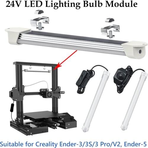 22cm 3D Printer LED Strip Light 24V Lighting Bulb Upgrade Kit for Creality Ender-3/3S/3 Pro/V2 Ender-5/5 Pro Printer Accessories