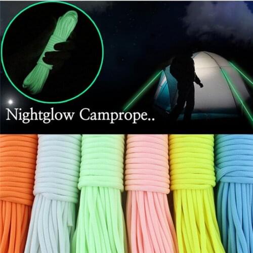 High Quality 5/10 Meters Survival Paracord Luminous Rope Camp Glow Paracord 7 Strands Lanyard Ropes Outdoor Ropes