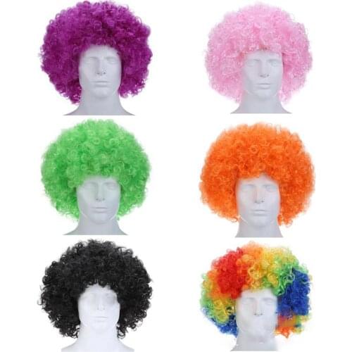 Funny Clown Wig Afro Holiday Supplies Fans Party Cosplay Dance Bar Dress Performance Disco Decoration Kids Performance Props