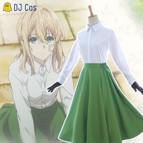 Anime Violet Evergarden Cosplay Costume Top+Skirt+Gloves+Headwear Auto Memory Doll Halloween Christmas Party Uniform Girls Women